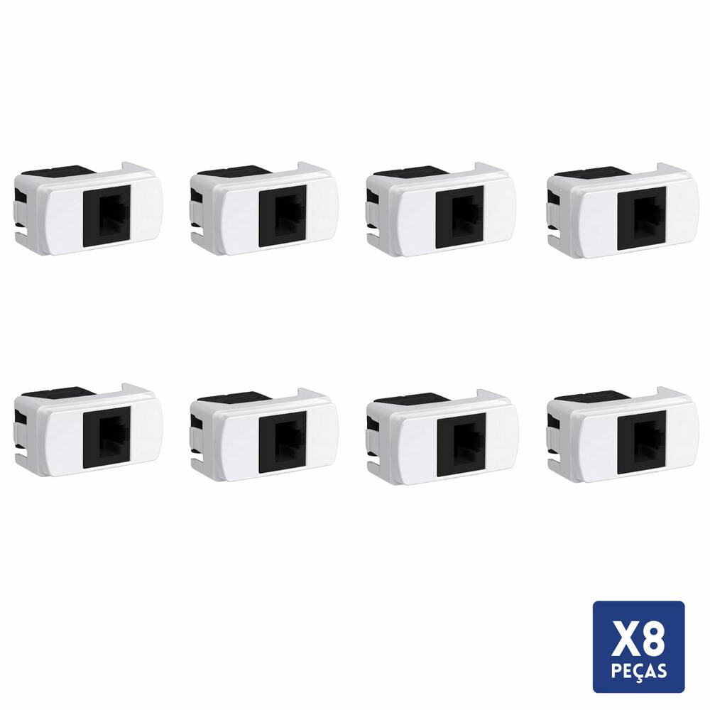 Kit 8 Modulo Tomada Rj45 8 Fios Utp Cat5E Miluz Schneider