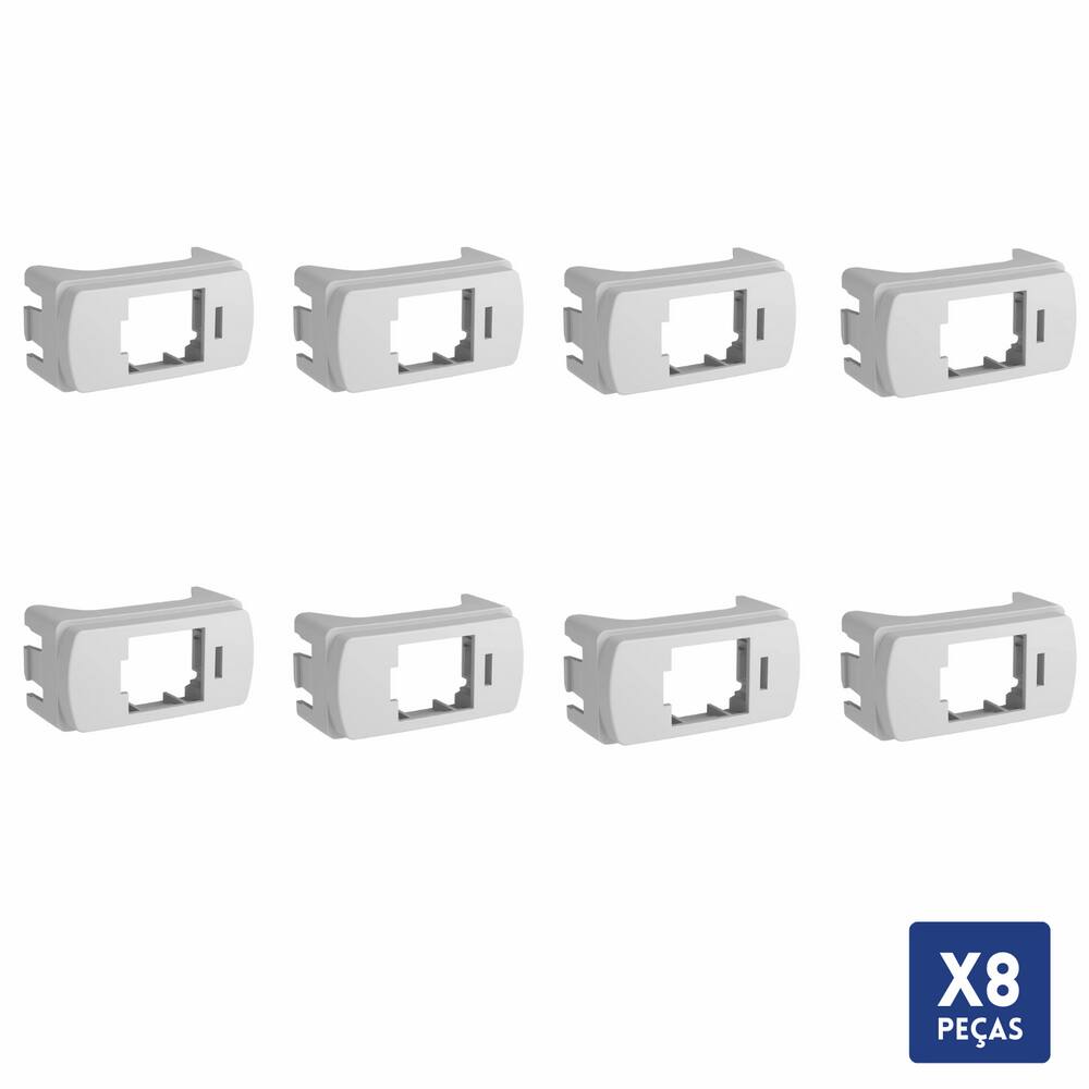 Kit 8 Modulo Adapt Para Rj45 Keystone 2 Pçs Miluz Schneider