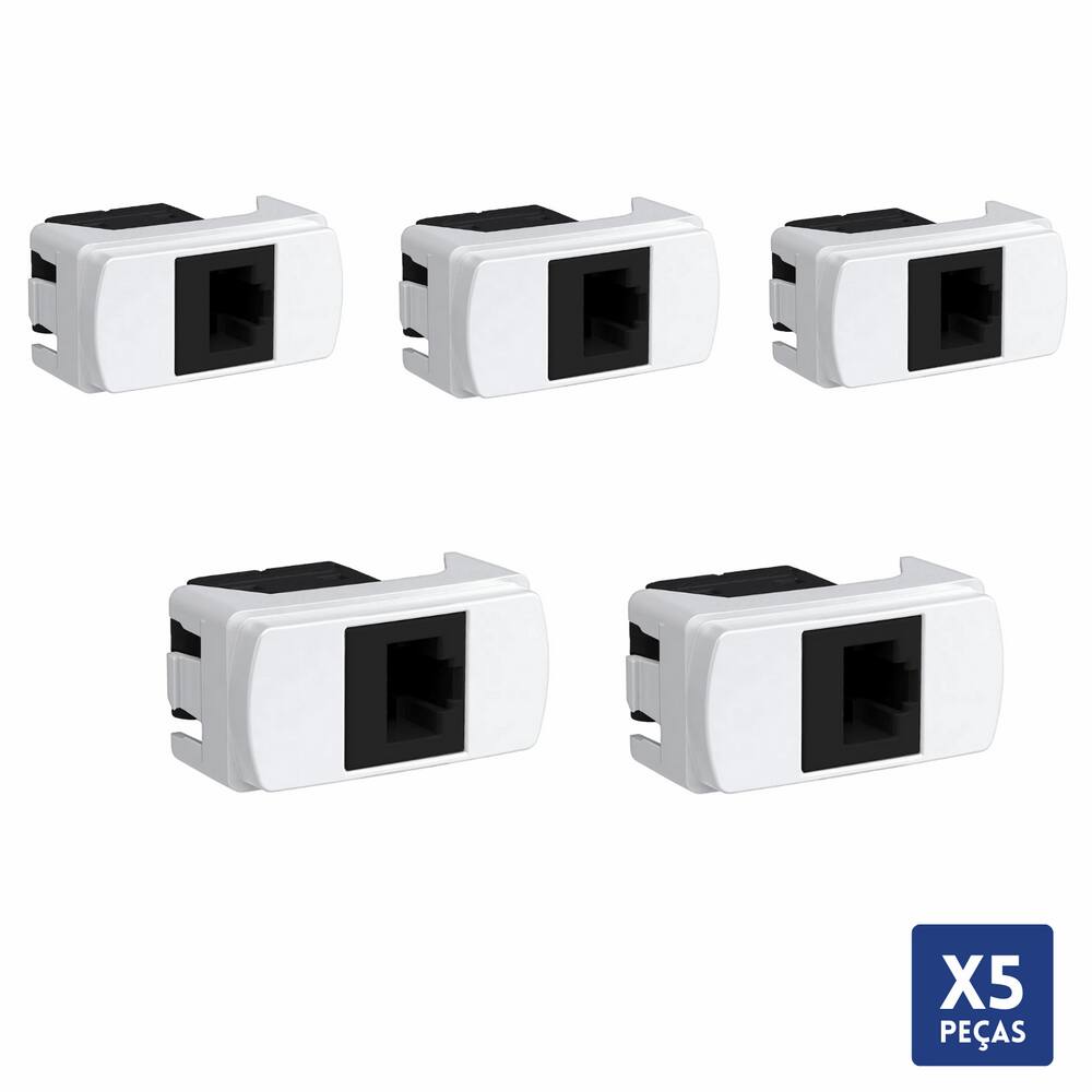 Kit 5 Modulo Tomada Rj45 8 Fios Utp Cat5E Miluz Schneider