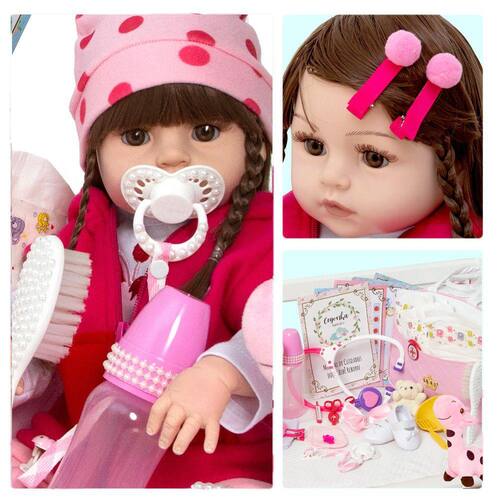 Bebe Reborn Girafinha Menina 100% Silicone 48cm - China Silicone and Baby  Toys price