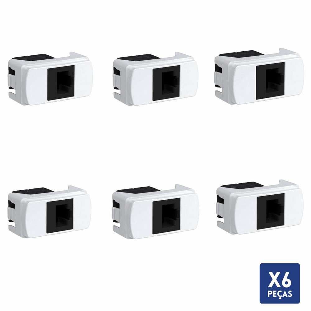 Kit 6 Modulo Tomada Rj45 8 Fios Utp Cat5E Miluz Schneider