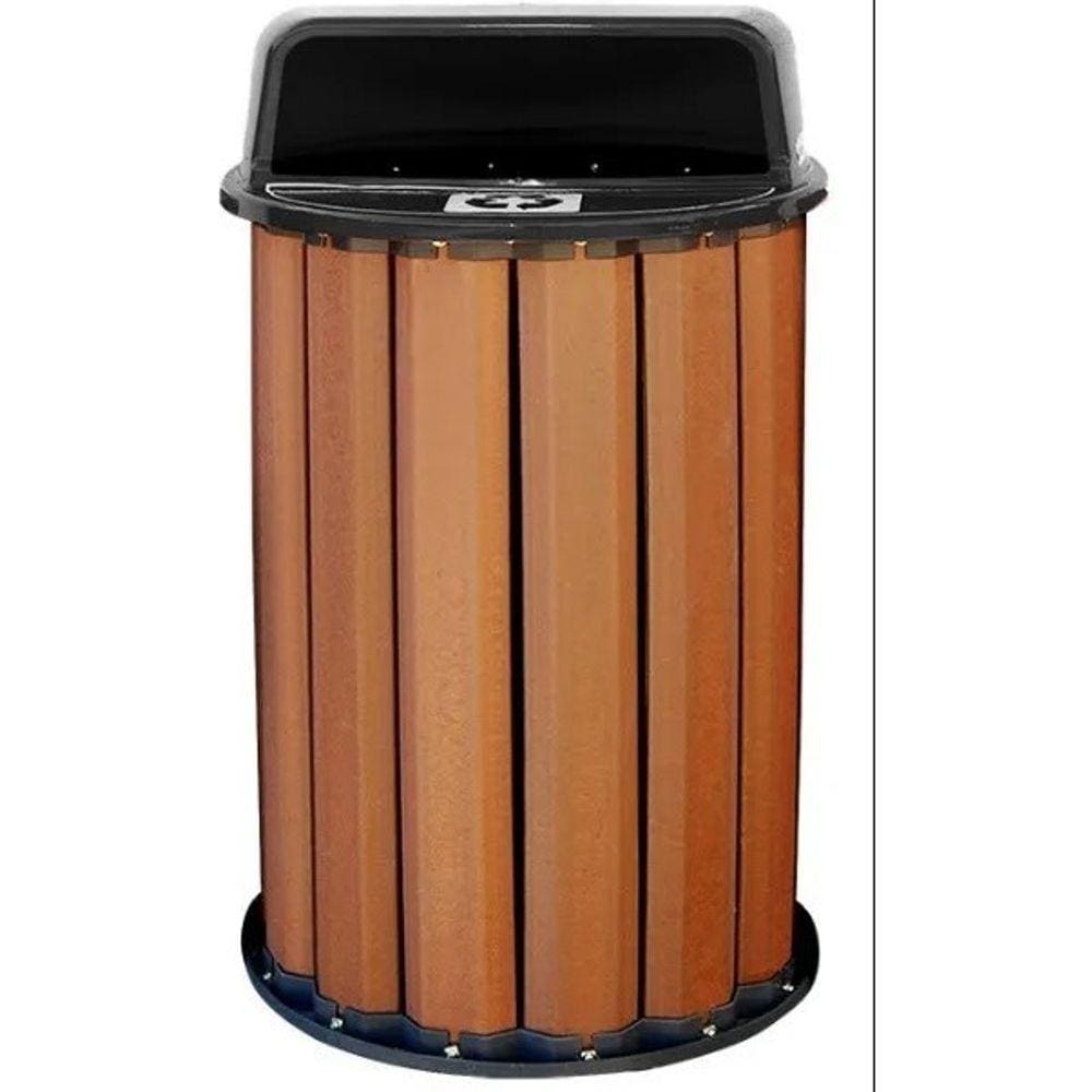 Lixeira para Coleta Seletiva 90L Diversas Cores Madeira Plastica Ecologica