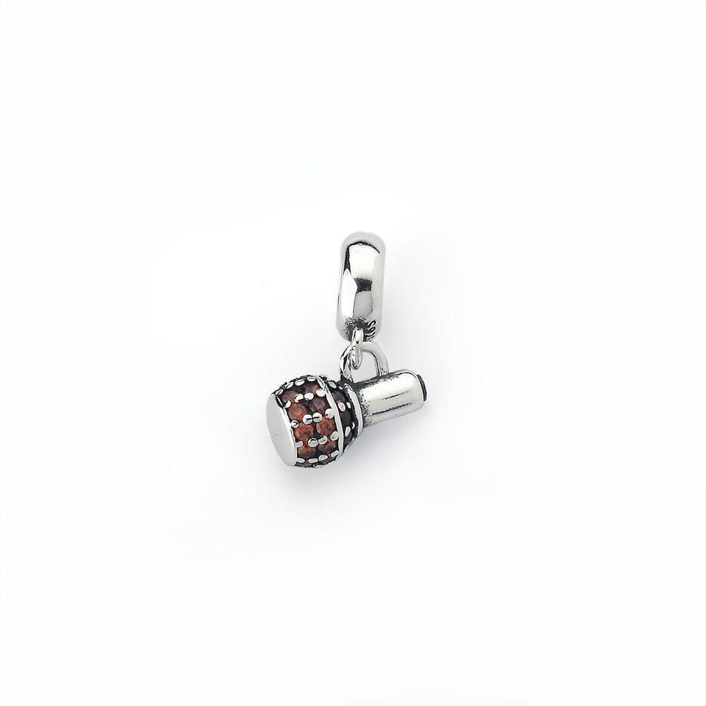 Berloque Frasco De Esmalte Cravejado Prata 925