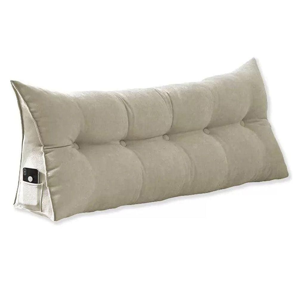 Cabeceira Almofada Mel Queen 160 cm Suede Bege - LM DECOR