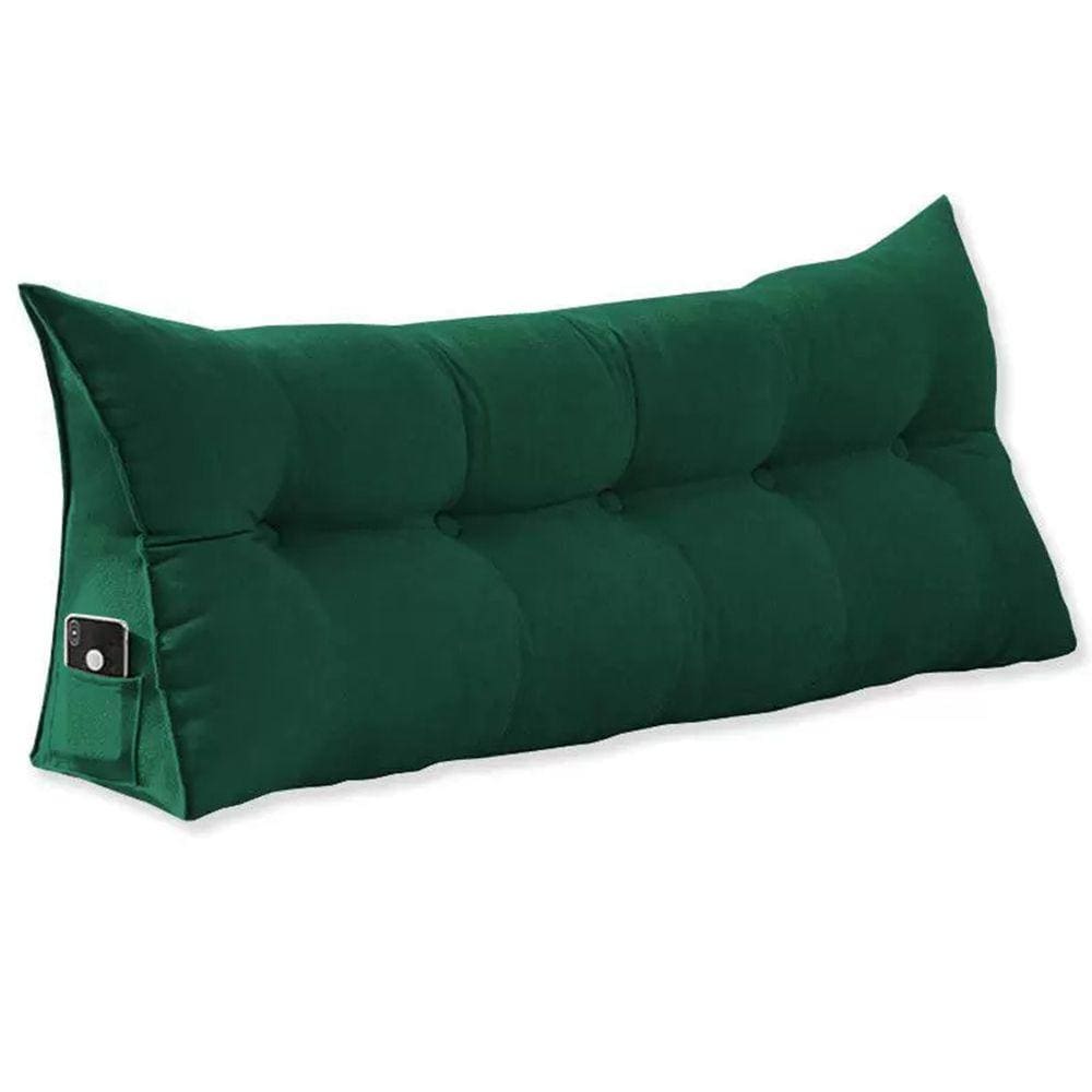 Cabeceira Almofada Mel Queen 160 cm Suede Verde - LM DECOR