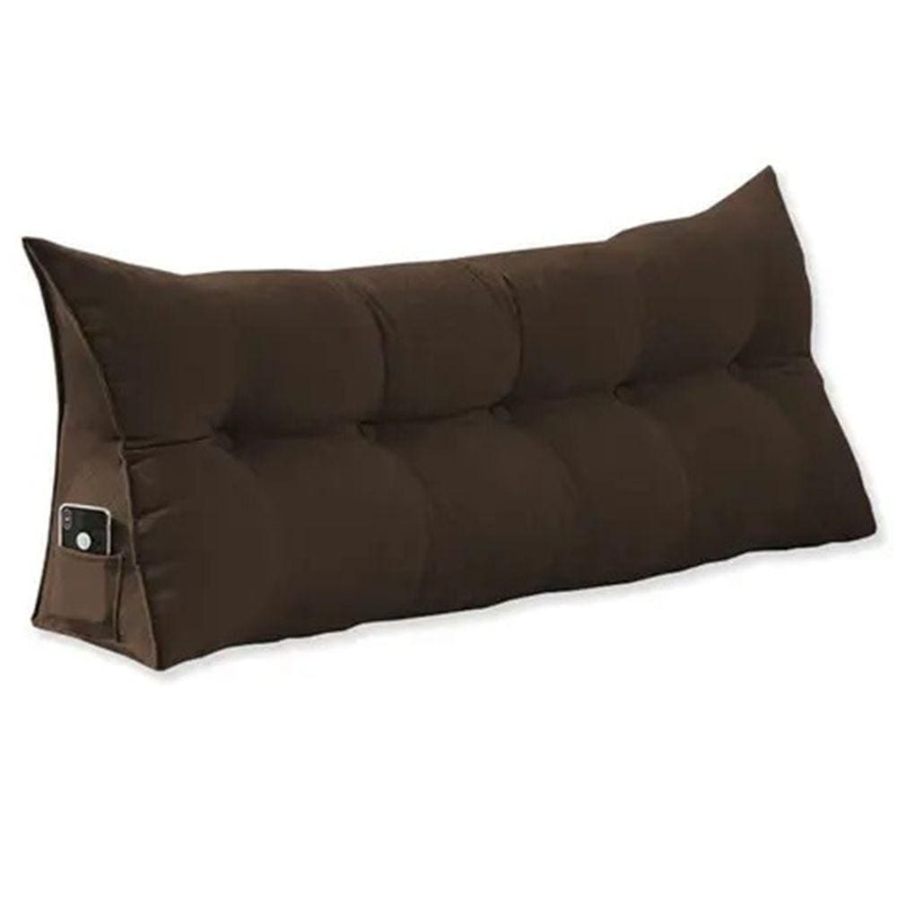 Cabeceira Almofada Mel Queen 160 cm Suede Marrom - LM DECOR
