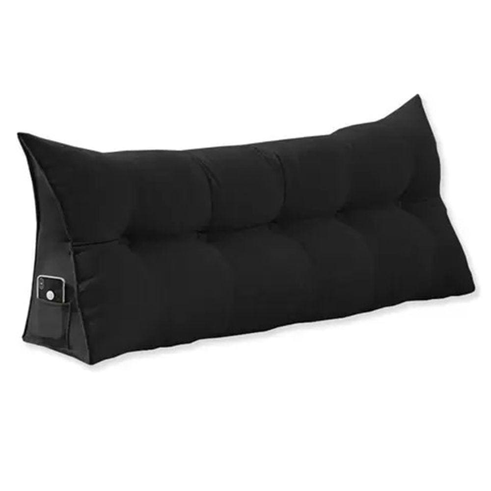 Cabeceira Almofada Mel Queen 160 cm Suede Preto - LM DECOR