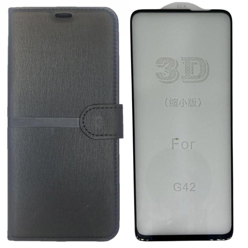 Kit Capa Carteira Compatível Com Motorola G42 + Película 3D