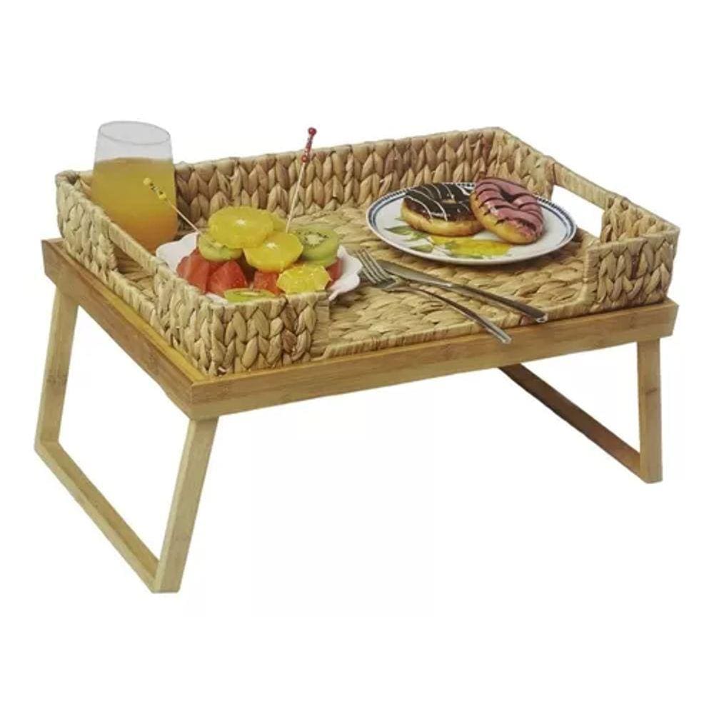 Bandeja Para Servir Dobrável + Bandeja Em Fibra 40x30x30cm