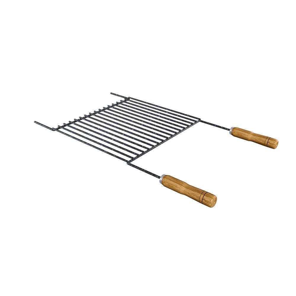 Grelha Uruguaia Barra Redonda Esmaltada Reta Churrasco 80x40