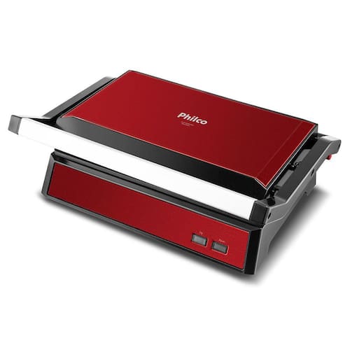 imagem-Grill e Sanduicheira Philco PGR28VI Inox Red 2 em 1 1250W - 110V