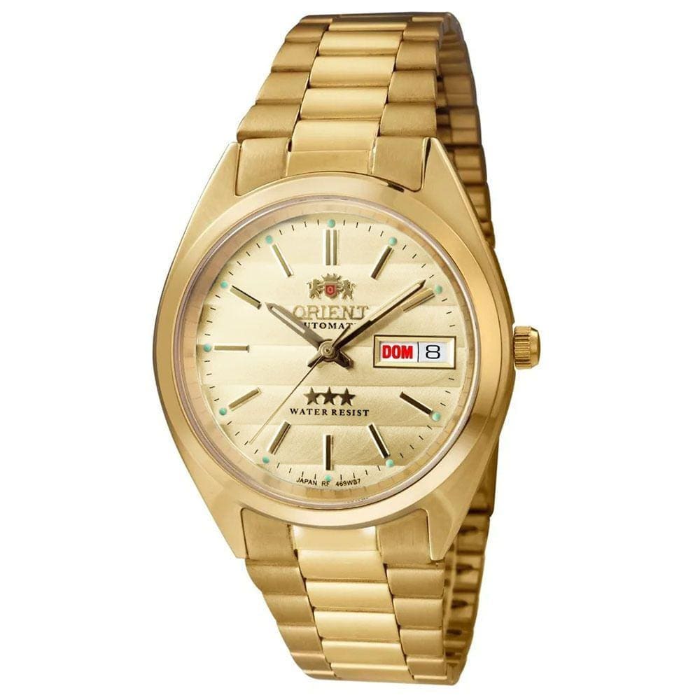 Relógio ORIENT masculino Automático dourado 469WC2F C1KX