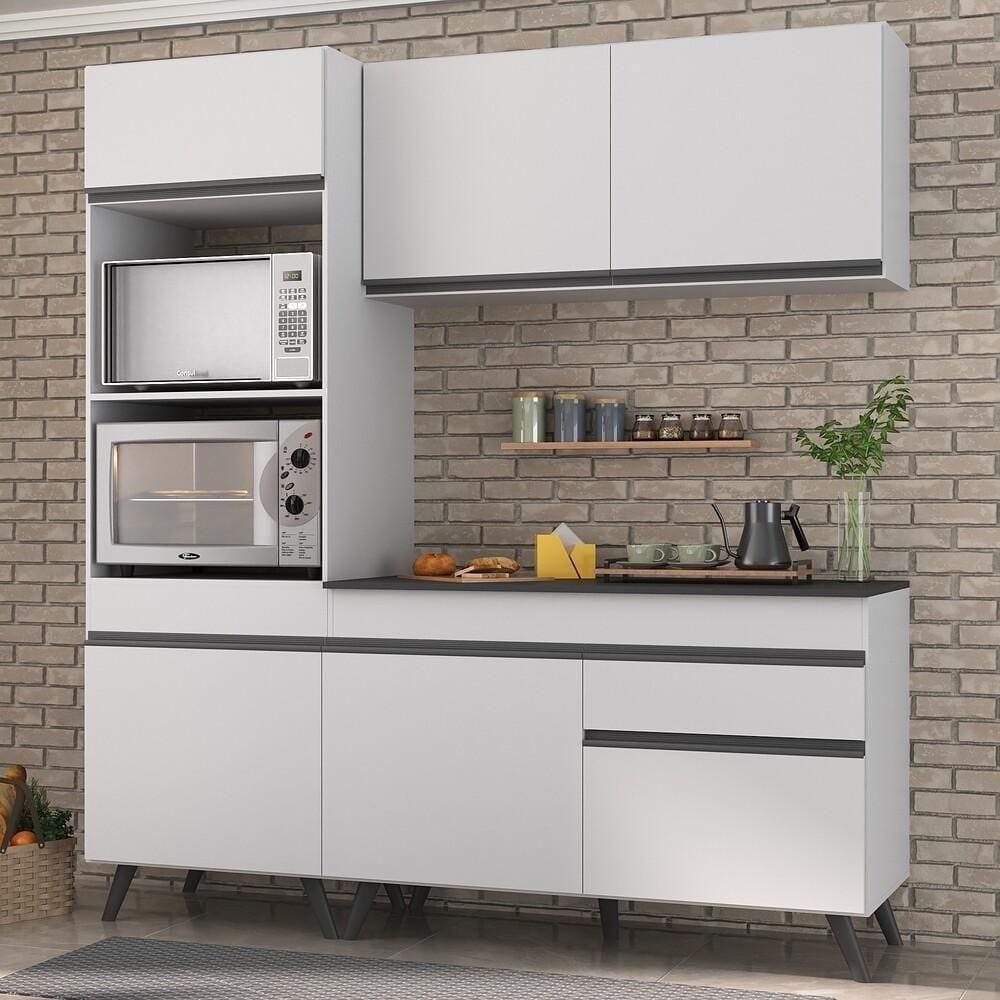 Armário De Cozinha Compacta 3 Peças Mp3694.964 Veneza Multimóveis Branco