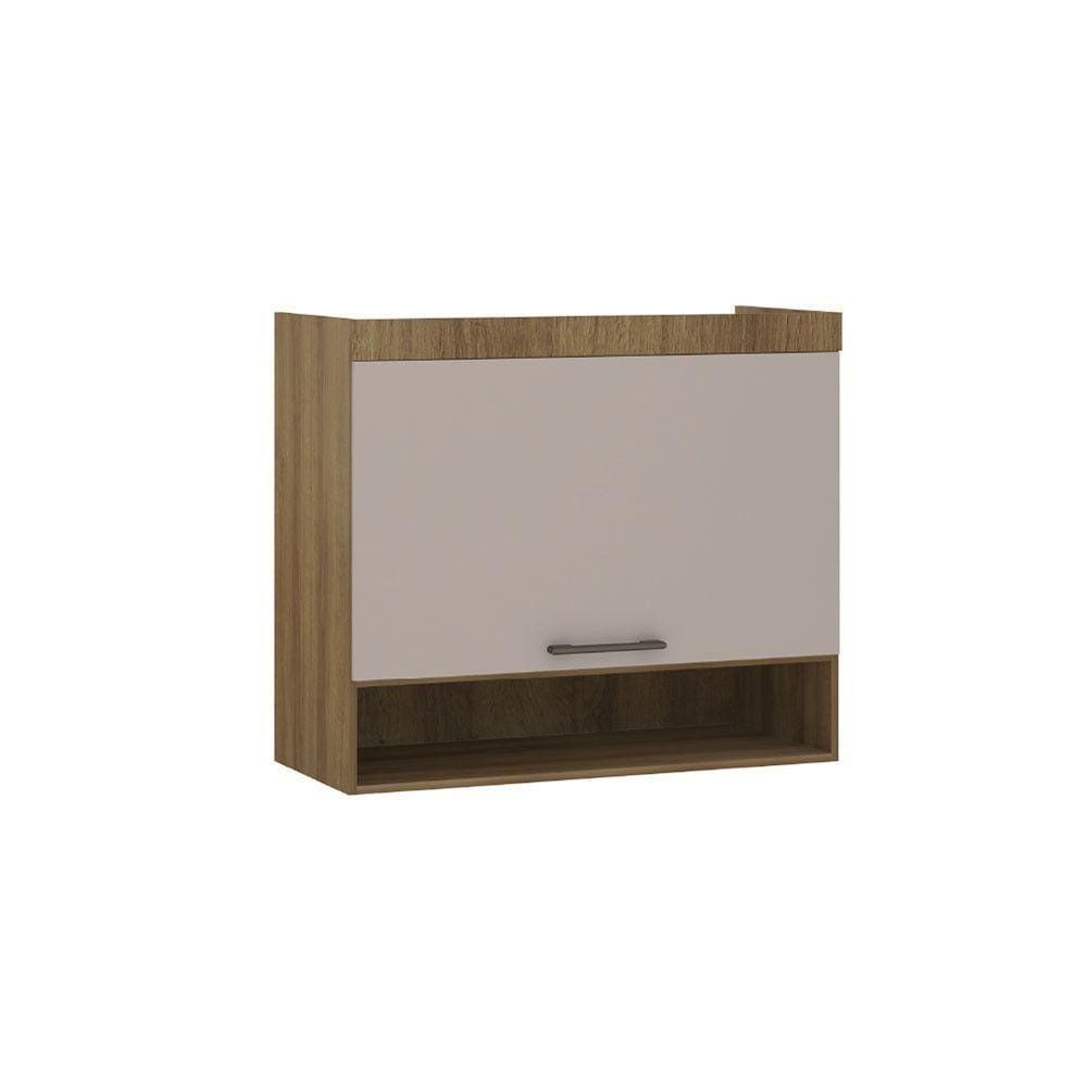 Armário Aéreo Maleiro Modulado 97cm 1 Porta Basculante Paris Luciane Móveis Avelã Pf Com Cinammon Pf