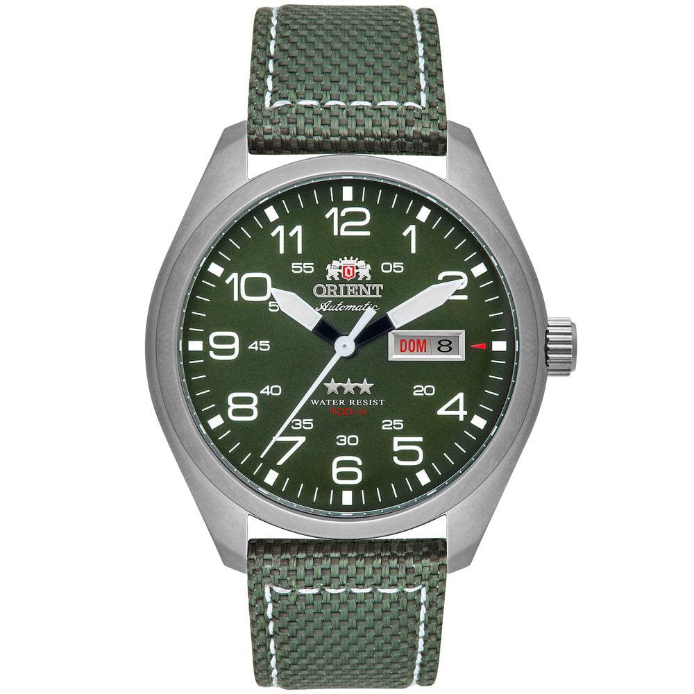 Relógio ORIENT Automático couro nylon verde F49SN020 E2EP