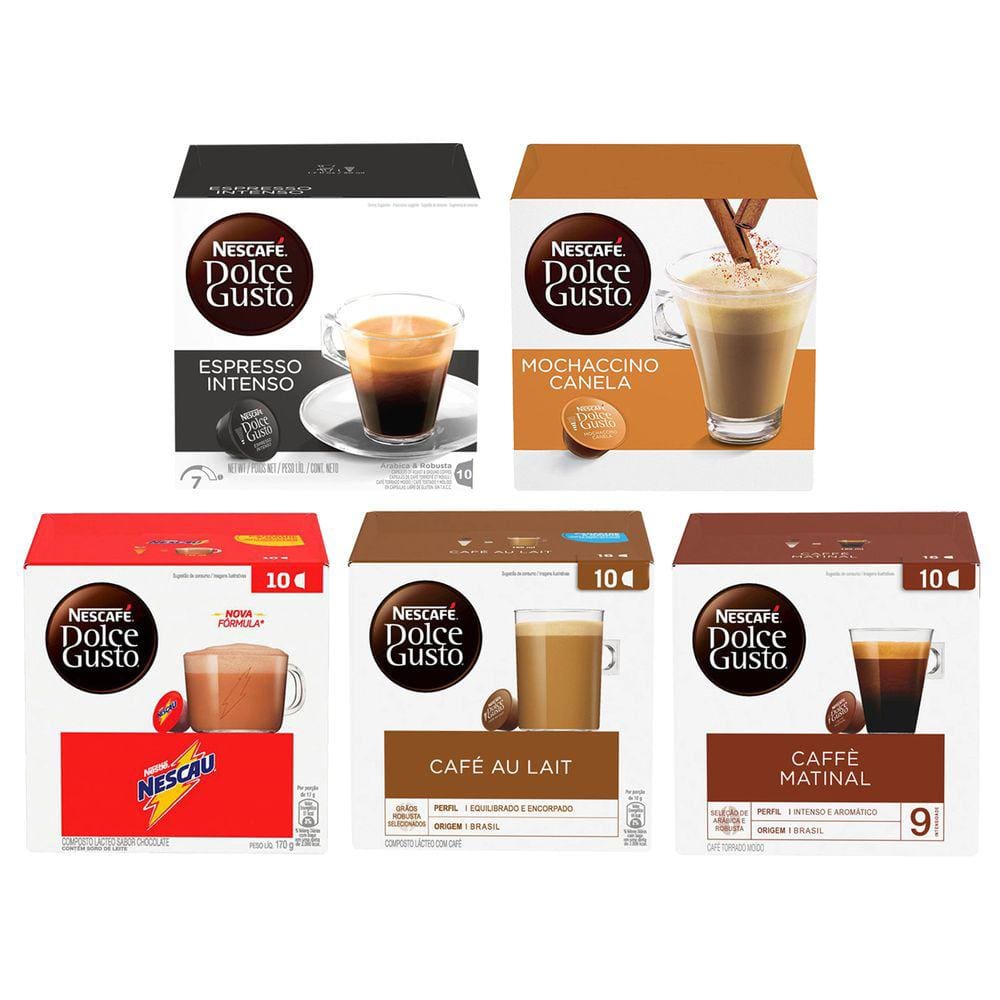 Kit Nescafé Dolce Gusto 5 Sabores 50 Cápsulas Nestlé