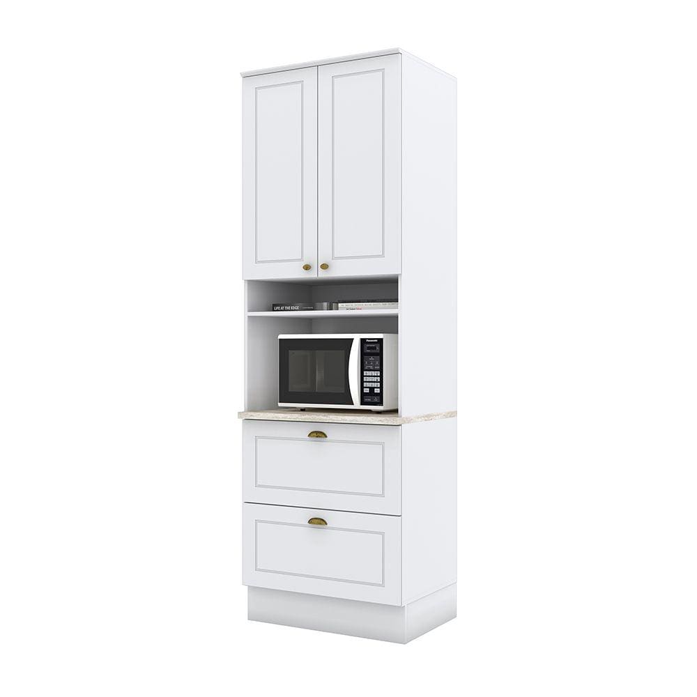 Paneleiro com Torre Quente 1 Forno Americana Branco Calcare Henn
