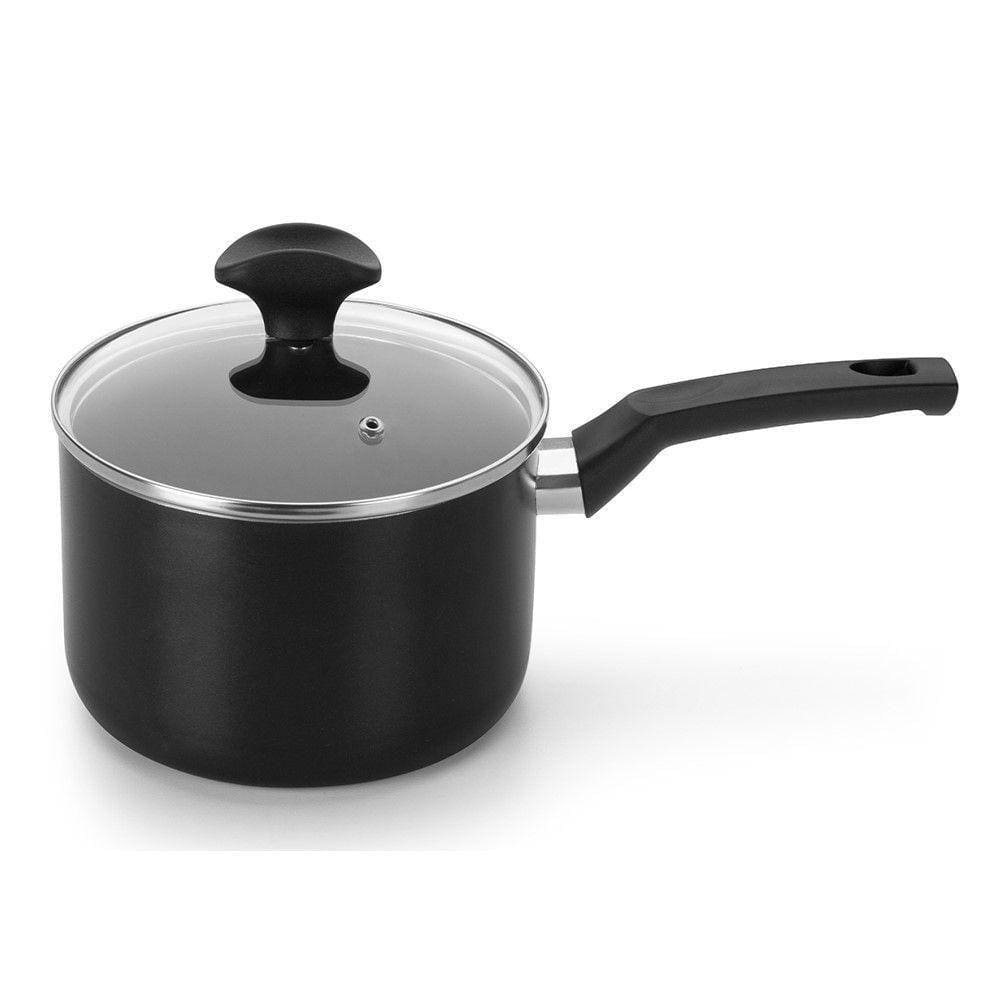 Panela Induct+ Preta 18 Cm 2,2 L Em Alumínio Com Revestimento Interno Antiaderente Multiflon