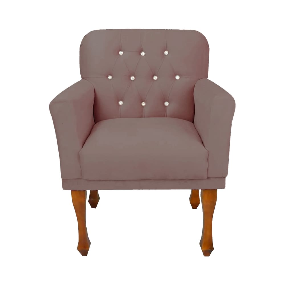 Cadeira Poltrona Estofada Para Sala de Espera Anitta Suede Rose LM DECOR