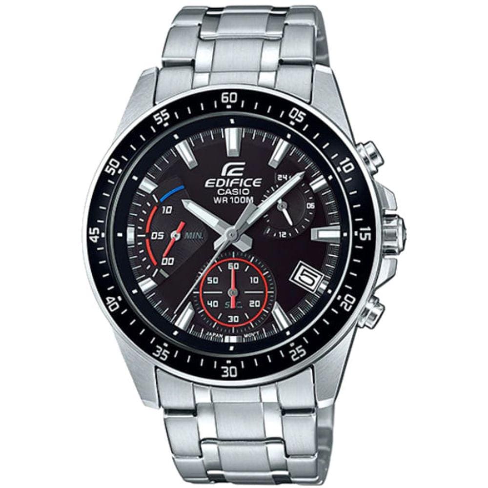 Relógio CASIO EDIFICE masculino preto prata EFV-540D-1AVUDF