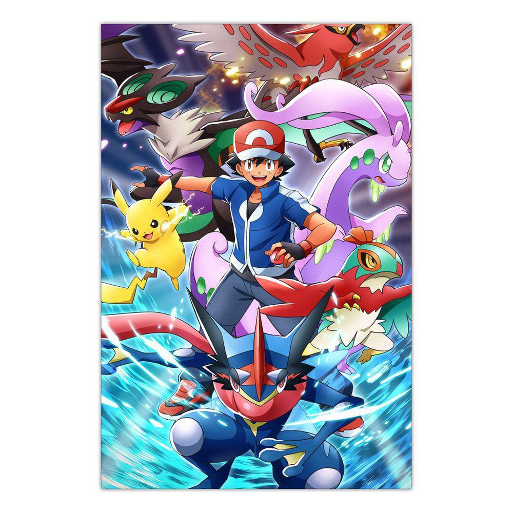 Pôster Quadro Todos Pokemon Da 1º Geração Com Moldura A3