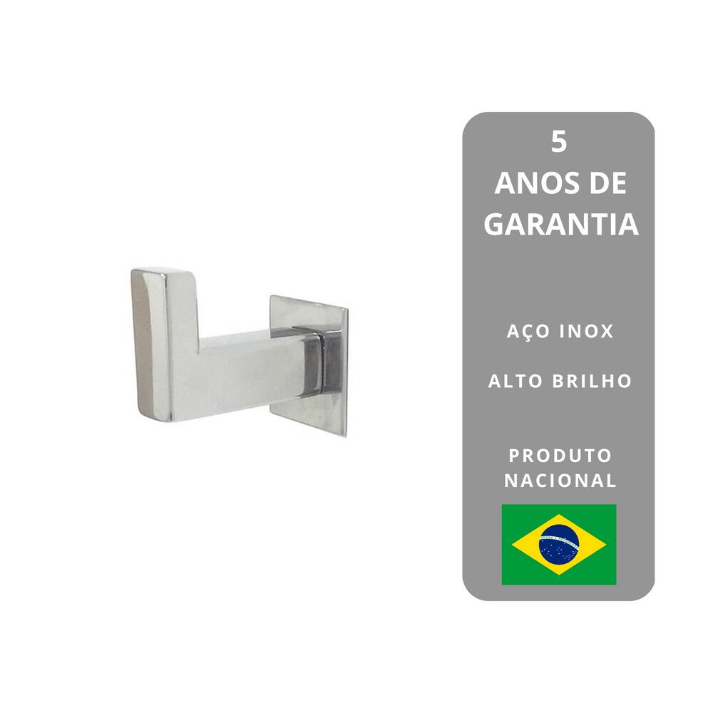 Porta Toalha Cabide Simples em Aço Inox 2010