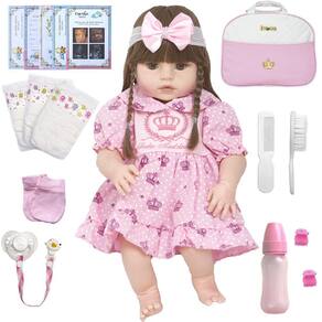 Boneca Reborn Baby Princesa Julia 100% Silicone + Acessórios