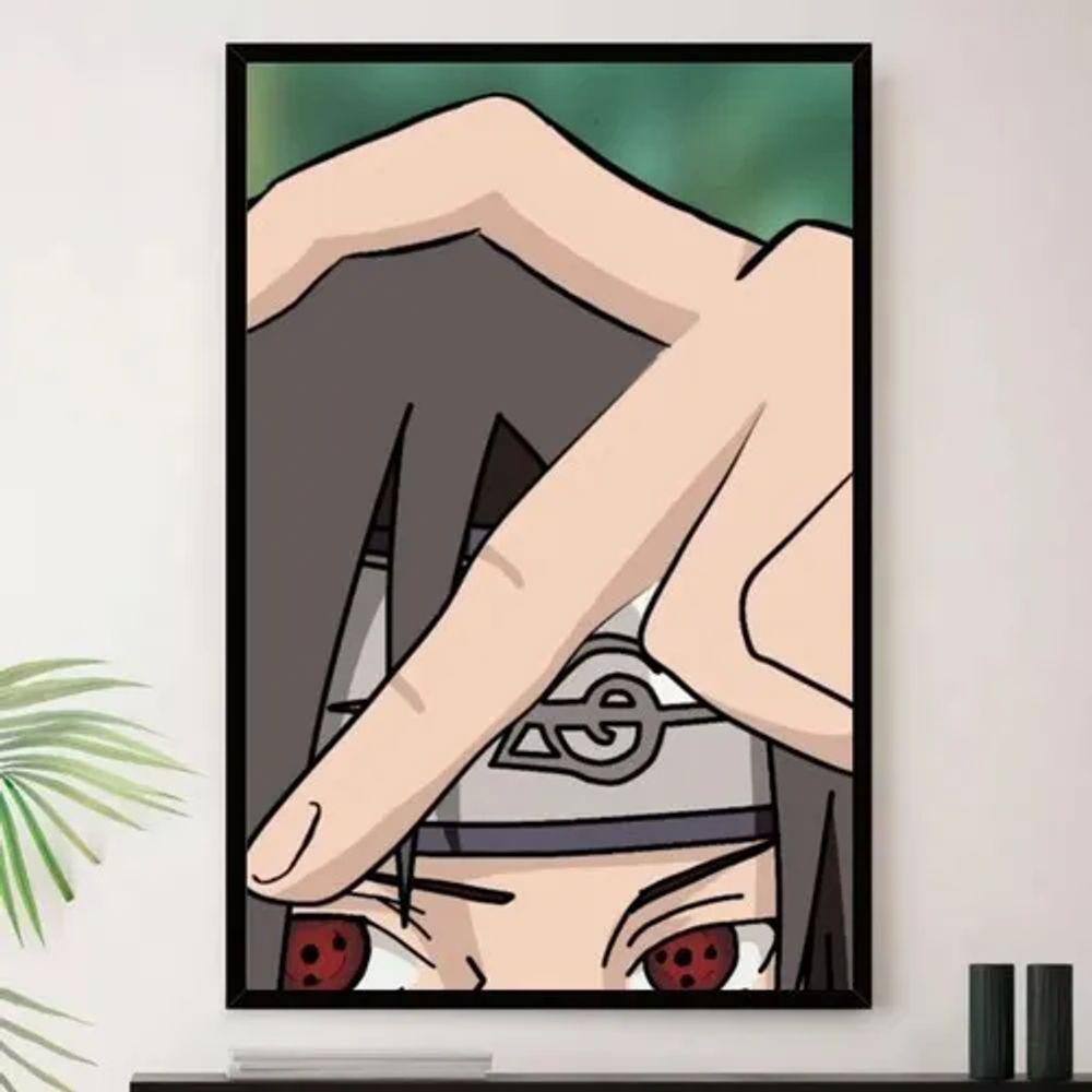 Quadro Anime Naruto Shippuden Desenho Com Moldura G03