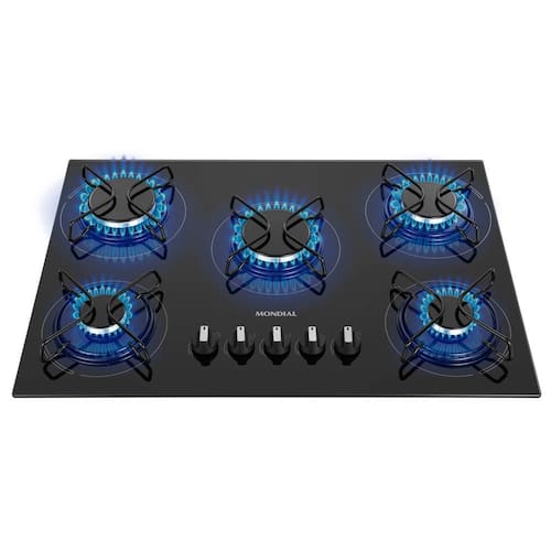 imagem-Cooktop a Gás Mondial 5 Bocas Preto/Inox CTG-02 - Bivolt