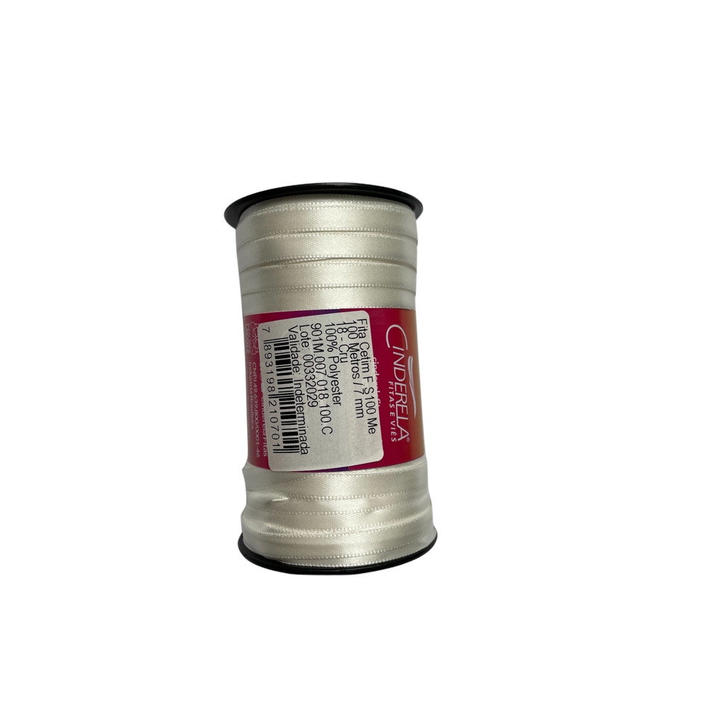 Fita de Cetim Cru 7mm - 100 metros