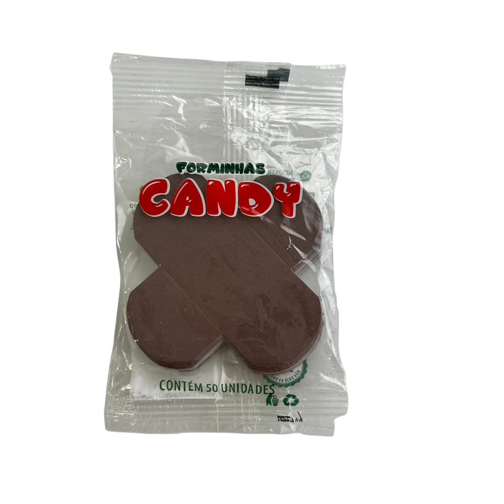 Forminha 4 Pétalas Marrom Chocolate 50 unidades
