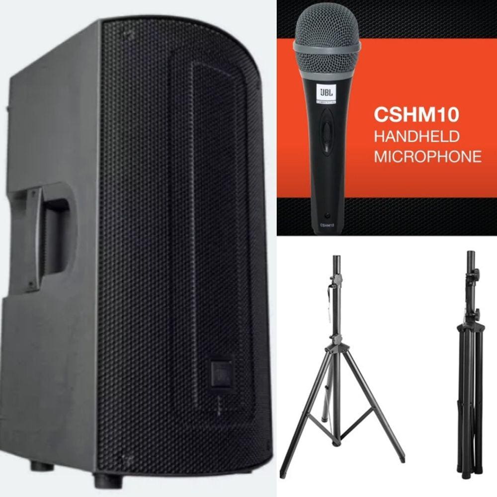 Caixa de Som JBL Max 15 Ativa BT + Pedestal + Mic c/ fio JBL