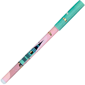 Caneta esferográfica tinta preta 1.0mm Love City Verde Molin