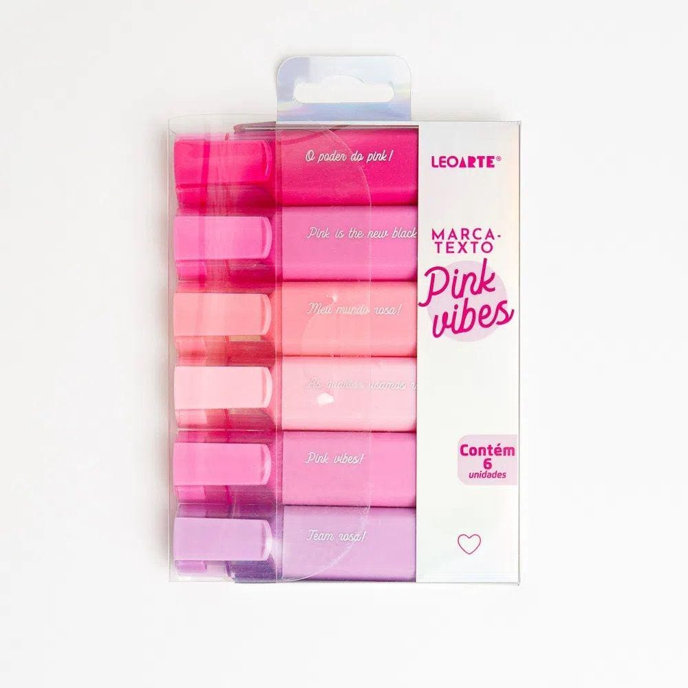 Caneta Marca Texto Tons de Rosa Pink Vibes c/6 Cores Leo Arte