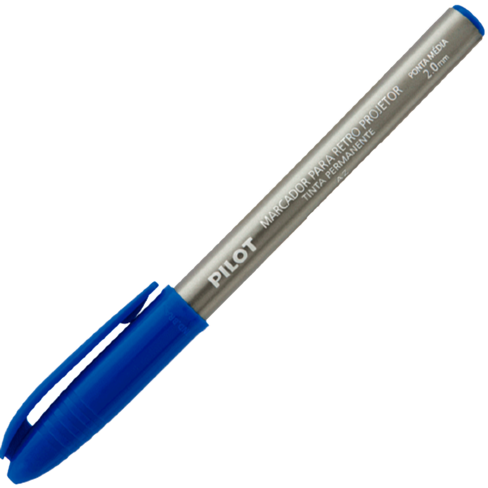 Caneta Retroprojetor Azul ponta 2.0 Marca Pilot