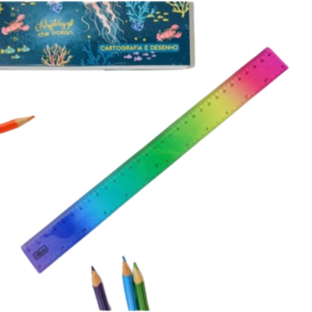 Régua em Poliestireno 30cm Degradê Tilibra