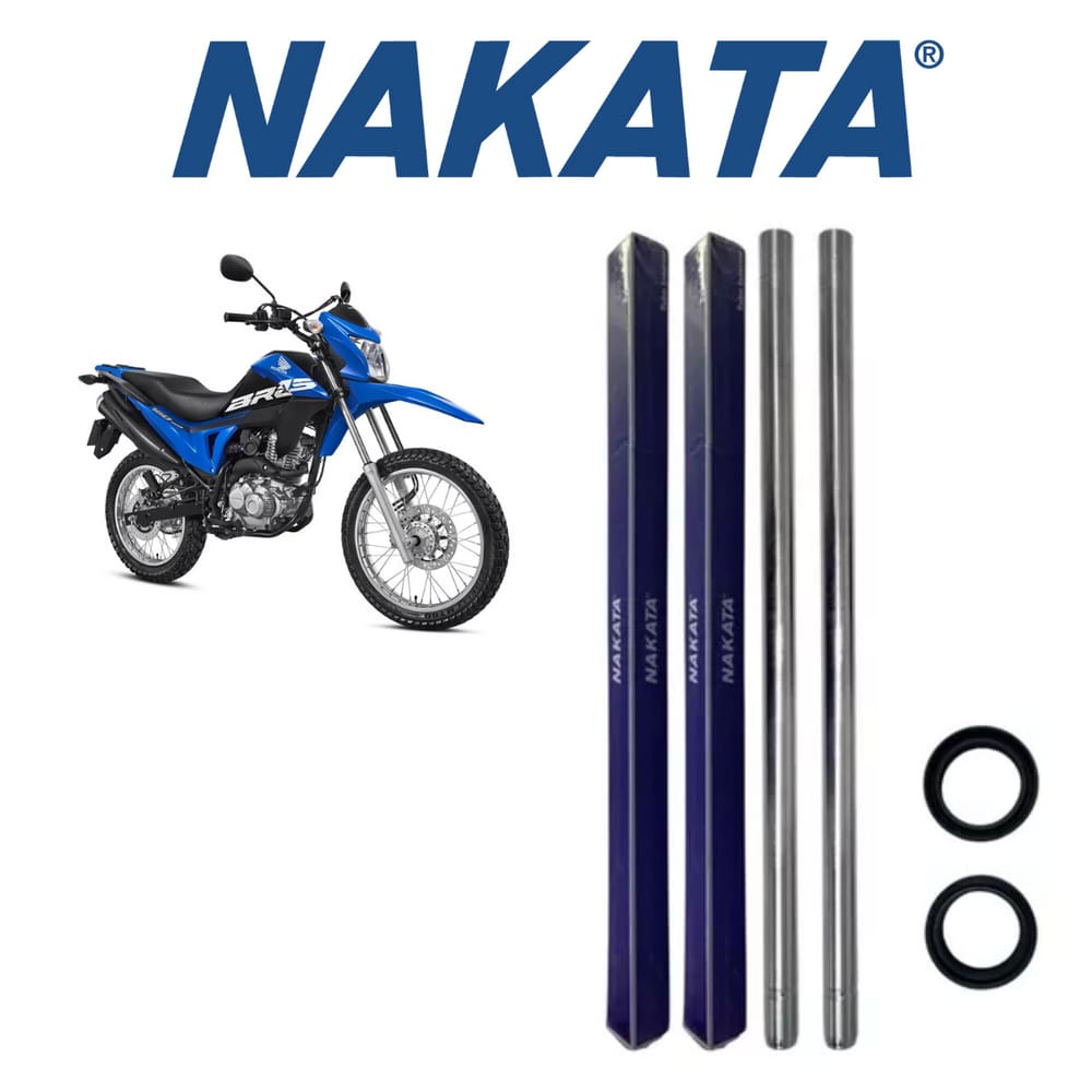 2 Tubo Interno+Retentor Honda Bros 160 Nakata Dianteiro 2020