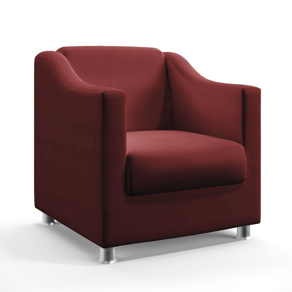 Kit Poltrona Namoradeira e 2 Poltronas Decorativas Estofada para Sala de Estar Alya Puff Izar Sued