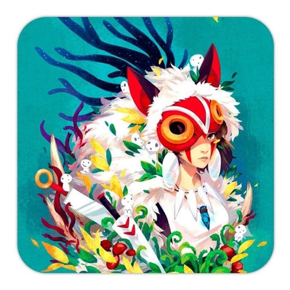 Placa Quadro Decorativo 18x18 Cm Ghibli Princesa Mononoke