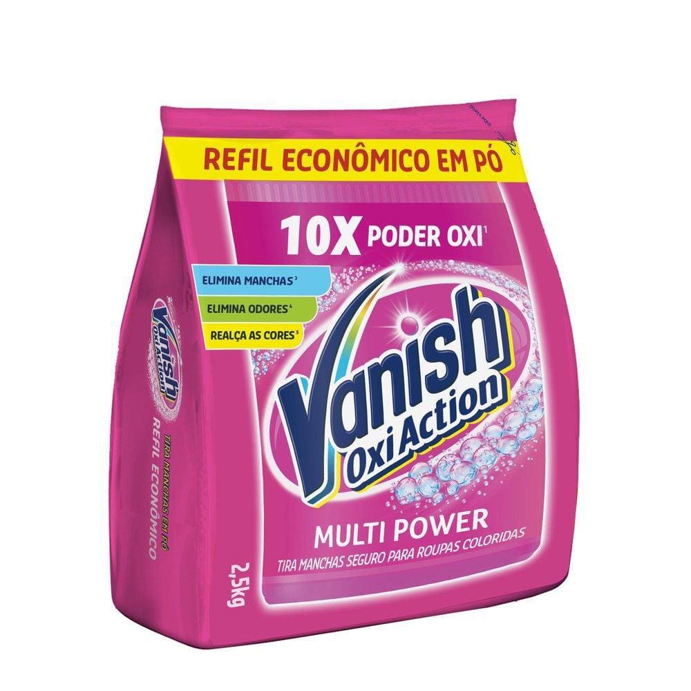 Tira Manchas Pó Vanish Oxi Action Pink 2.5 Kg Refil Econômic