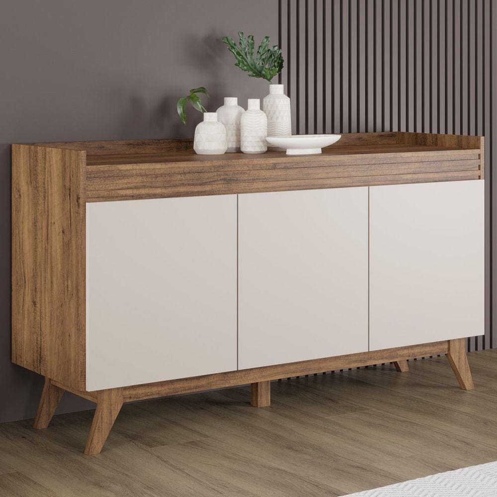 Buffet Aparador 133cm Espanha Viero Pinho/Off White