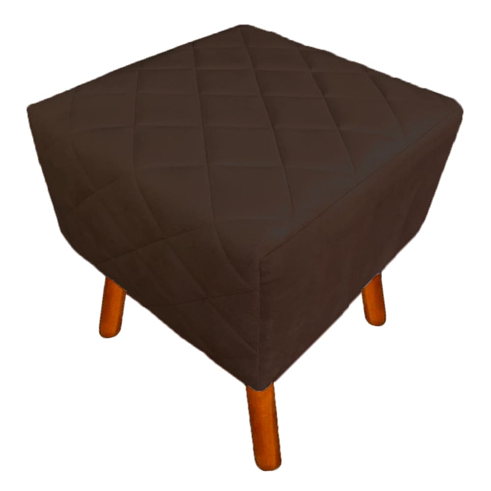 Puff Banqueta Decorativo Estofado Para Quarto Closet Isabella Suede Marrom - LM DECOR