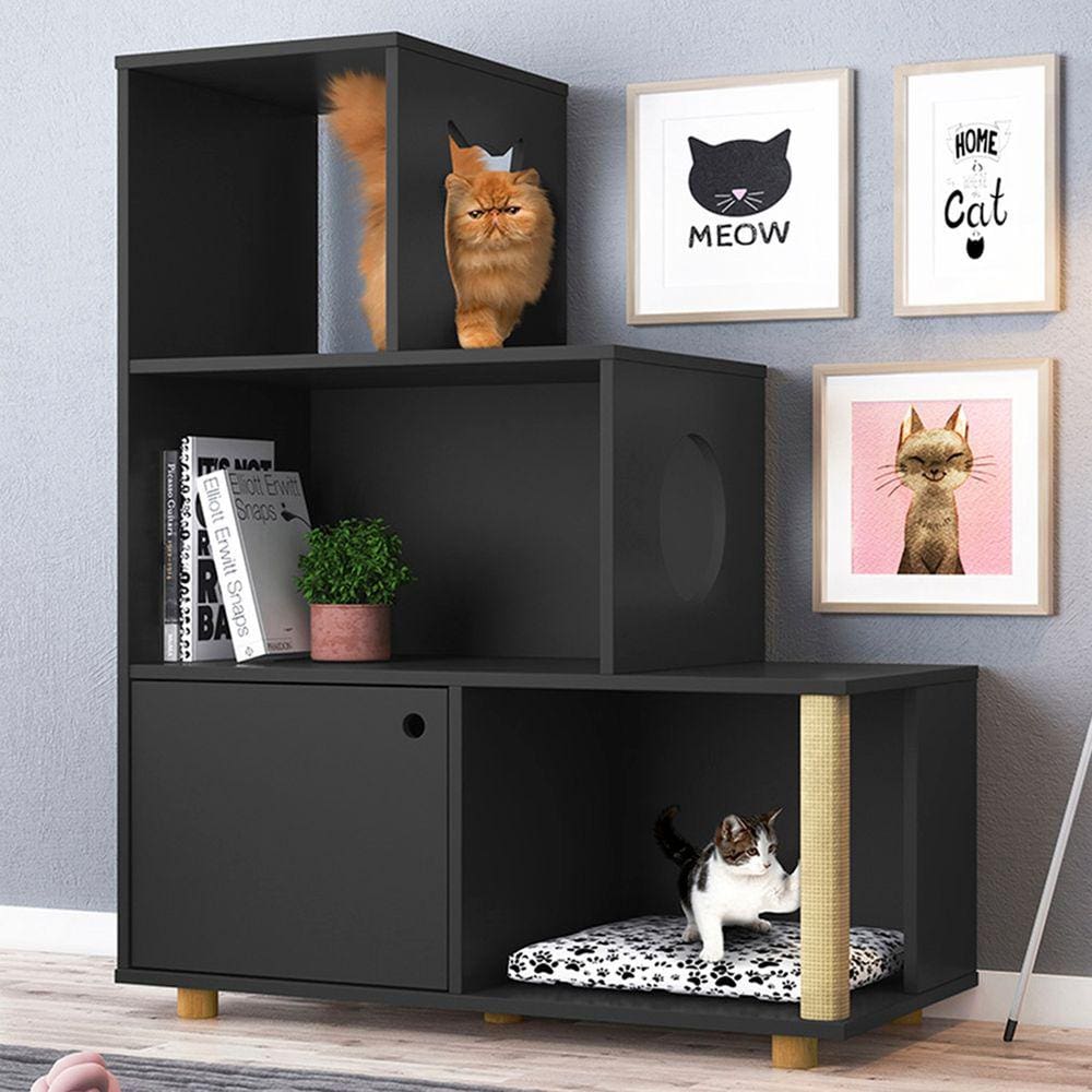 Estante Decorativa Pet Siamês Preto - Olivar Móveis