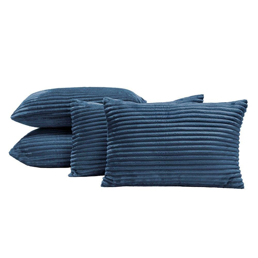 Kit 04 Almofadas Cheias Velvet Bariloche 60cm x 30cm - Marinho