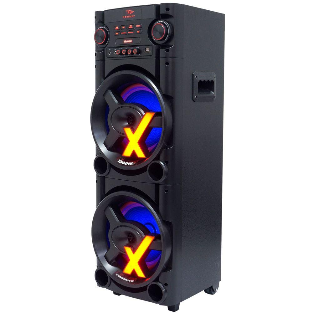 Caixa Som Amplificada Bluetooth 1300W Rms Woofer Mp3 Fm Usb Led Tws Bivolt ACA 1300 New X