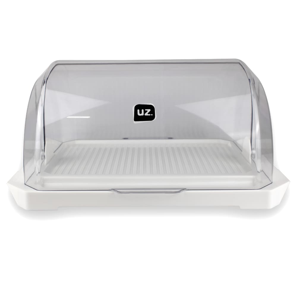 Porta Pão Acrílico Suporte Guarda Armazena Pães Com Tampa Retrátil Transparente UZ Utilidades Cesto Pao Padaria Multiuso