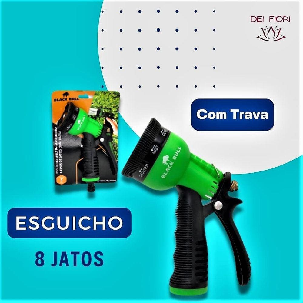 Esguicho Mangueira De Jardim Regulável 8 Jatos Bico Múltiplo