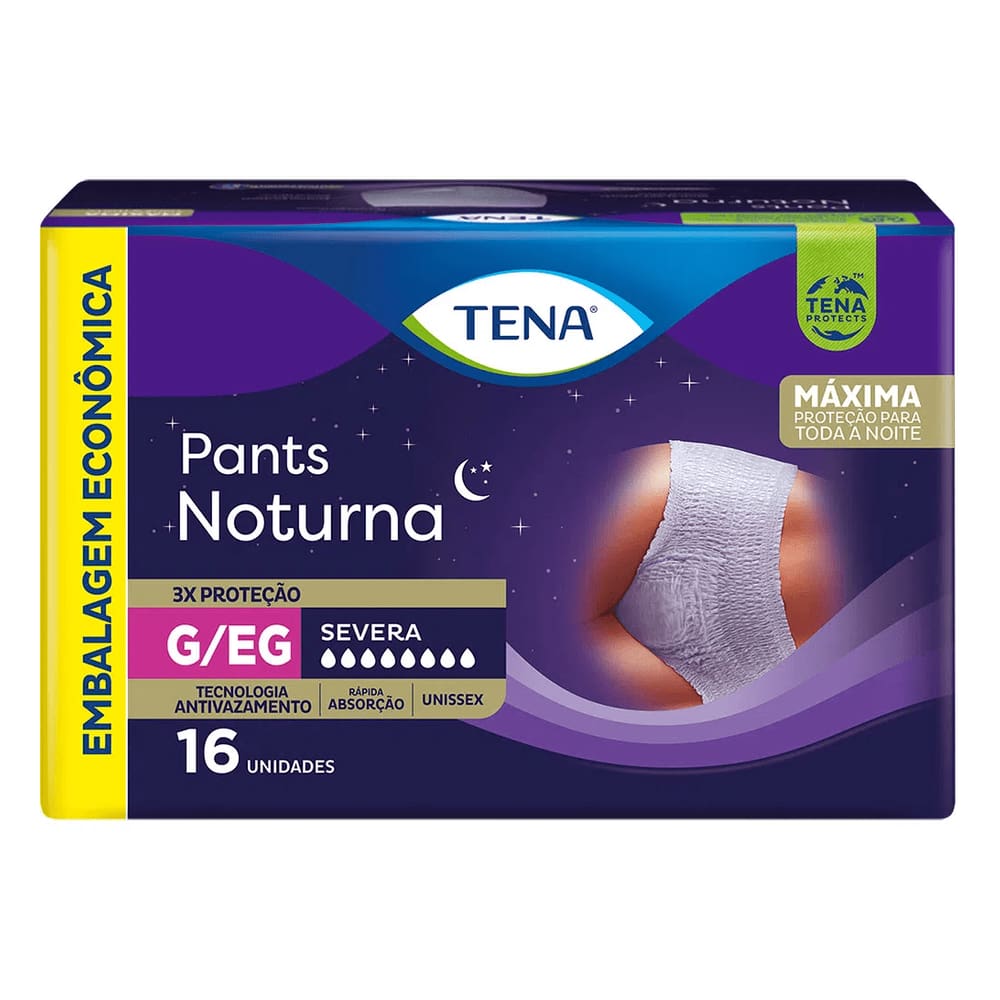 Fralda Descartável Tena Pants Noturna G/Eg C/16 Unidade