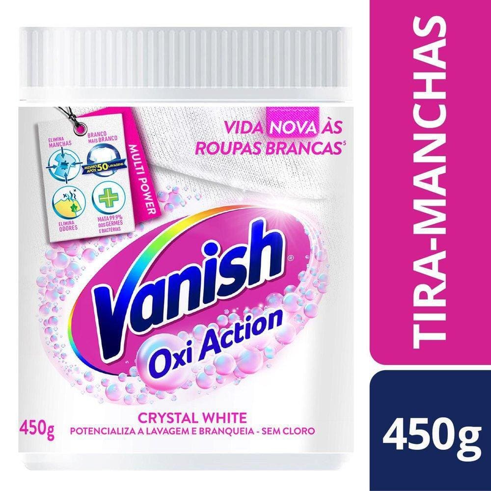 Alvejante Tira Manchas Vanish Oxi Crystal White 450g