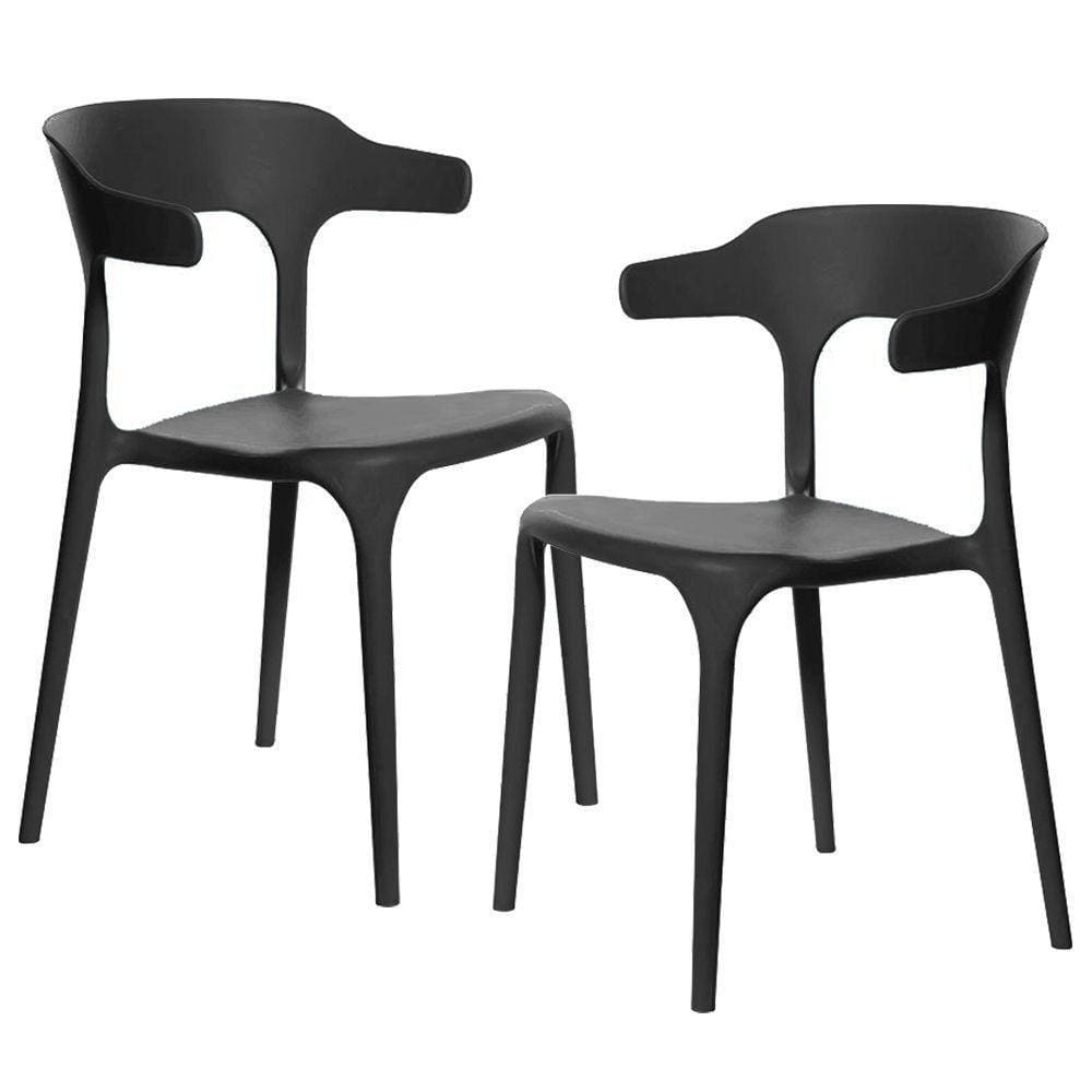 Kit 02 Cadeiras Decorativas Sala De Jantar Viena F03 Preto - Lyam Decor